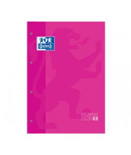 Oxford School Classic Cuaderno de Recambio - Tamaño A4 - Tapa Blanda - Encolado - Cuadricula 5x5 - 80 Hojas - Color Fucsia