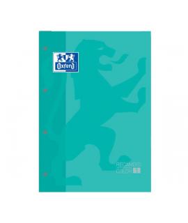 Oxford School Classic Cuaderno de Recambio - Tamaño A4 - Tapa Blanda - Encolado - Cuadricula 5x5 - 80 Hojas - Color Ice Mint