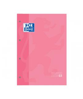 Oxford School Classic Cuaderno de Recambio - Tamaño A4 - Tapa Blanda - Encolado - Cuadricula 5x5 - 80 Hojas - Color Rosa Chicle