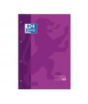 Oxford School Classic Cuaderno de Recambio - Tamaño A4 - Tapa Blanda - Encolado - 80 Hojas - Cuadricula 5x5 - Color Morado