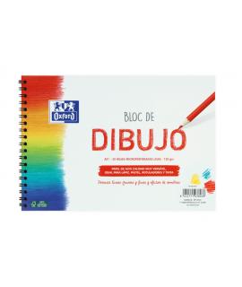 Oxford Dibujo Escolar Bloc Espiral Dibujo A5+ - Tapa Blanda/Contratapa Rigida - 20 Hojas 130gr Liso