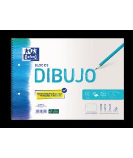 Oxford Dibujo Escolar Bloc Espiral A4+ - Tapa Blanda/Contratapa Rigida - 20 Hojas 130gr Liso - 2 Taladros