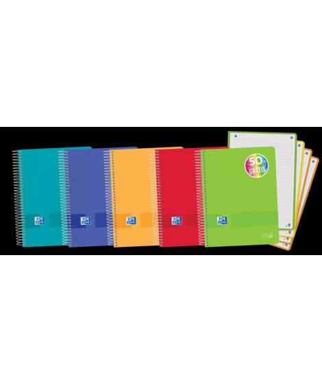 Oxford Live & Go A5+ Europeanbook - Tapa de Plastico - 120 Hojas - Colores Surtidos