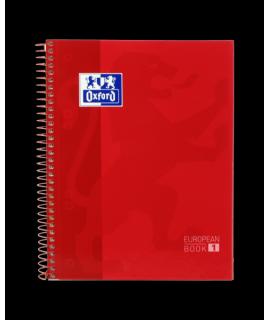 Oxford School Classic A5+ Europeanbook - Tapa Extradura - Cuadricula 5x5 - 80 Hojas - Color Rojo