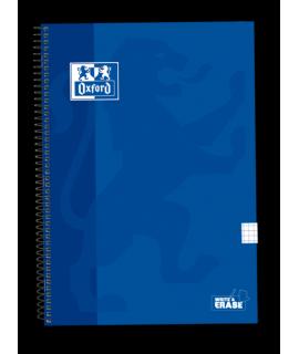 Oxford School Classic Cuaderno Espiral Tapa Extradura Write&Erase - Folio 4x4 con Margen - 80 Hojas - Color Azul Marino