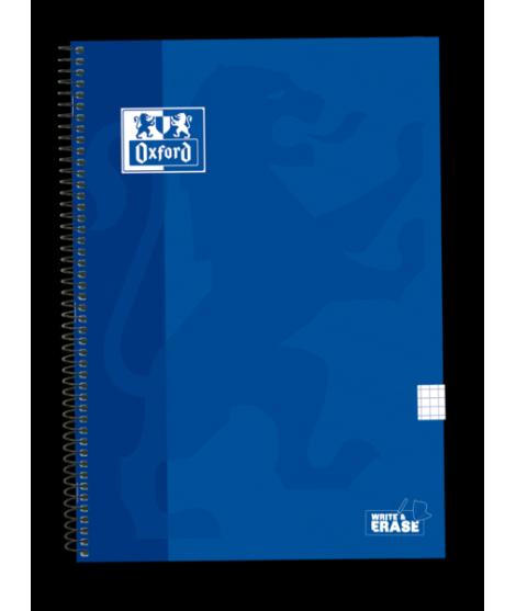 Oxford School Classic Cuaderno Espiral Tapa Extradura Write&Erase - Folio 4x4 con Margen - 80 Hojas - Color Azul Marino