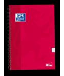 Oxford School Classic Cuaderno Espiral Tapa Extradura Write&Erase - Folio 4x4 con Margen - 80 Hojas - Color Rojo