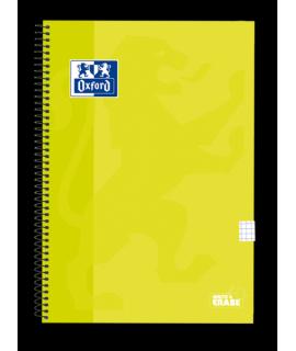 Oxford School Classic Cuaderno Espiral Tapa Extradura Write&Erase - Folio 4x4 con Margen - 80 Hojas - Color Lima