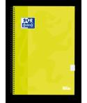 Oxford School Classic Cuaderno Espiral Tapa Extradura Write&Erase - Folio 4x4 con Margen - 80 Hojas - Color Lima