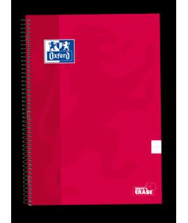 Oxford School Classic Cuaderno Espiral Tapa Extradura Write&Erase - Folio 1 Linea con Margen - 80 Hojas - Color Rojo