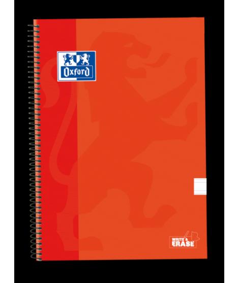 Oxford School Classic Cuaderno Espiral Tapa Extradura Write&Erase - Pauta 3.5mm con Margen - 80 Hojas - Color Naranja