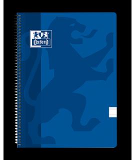 Oxford School Classic Cuaderno Espiral Tapa de Plastico Folio - Pauta 2.5 con Margen - 80 Hojas - Color Azul Marino