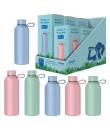 Dohe Expositor de 6 Botellas Reutilizables 3x 500ml y 3x 350ml - Acero Inoxidable de Doble Pared - Libre de BPA - Tapon Hermetic