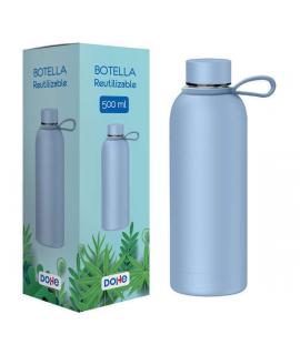 Dohe Botella Reutilizable 500ml - Acero Inoxidable de Doble Pared - Libre de BPA - Tapon Hermetico Antigoteo de Acero Inoxidable