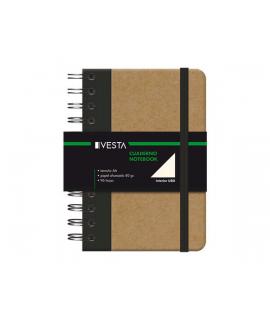 Dohe Cuaderno Cartone con Puntas Redondeadas - Tapa en Tres Piezas - Encuadernacion Doble Espiral Negro - 96 Hojas de Papel Ahue