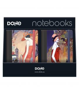 Dohe Expositor de 12 Notebooks A5 12x17cm - Incluye 3x Caroline, 3x Charlotte, 3x Sophie y 3x Rosalie - Ideal para Organizar tus