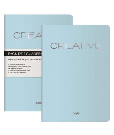 Dohe Cuadernos de Cartulina de Colores - 300gr - Estampacion en Portada - Puntas Redondeadas - Lomo Redondo - Encuadernacion Cos