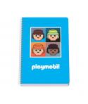 Dohe Playmobil Cuaderno Espiral Folio Cuadricula 4x4 80 hojas en Papel Offset 90gr - Cubierta Impresa a todo Color y Plastificad