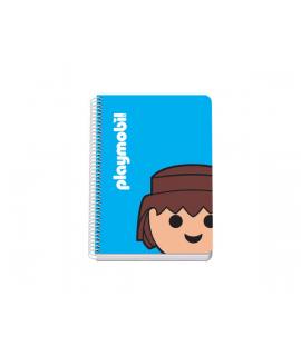 Dohe Playmobil Cuaderno Espiral A5 Cuadricula 4x4 80 hojas en Papel Offset 90gr - Cubierta Impresa a todo Color y Plastificada e