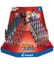 Pilot Naruto Expositor de 24 Boligrafos Frixion Clicker + 24 Boligrafos Frixion Ball - Borrables - Recargables - Colores Surtido