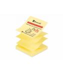 Bismark Taco de 100 Notas Adhesivas Zig-Zag 76x76mm - Adecuado para Dispensadores - Color Amarillo