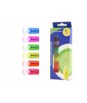 Bismark Pack de 6 Mini Marcadores Fluorescente Neon - Alta Visibilidad - Tinta de Secado Rapido - Punta Resistente - Ideal para 