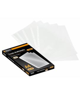 Ingraf Pack de 100 Fundas Multitaladro A4 Transparentes - Acabado en Cristal