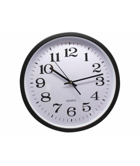 Bismark Reloj Oficina Grande - Lente de Cristal - Manecillas de Aluminio - Esfera de PVC - Color Negro