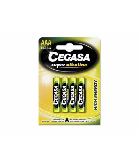 Cegasa Super Alcaline Blister de 4 Pilas LR03 de Alta Tecnologia - Fiabilidad - Elevado Rendimiento - Maximas Prestaciones - Col