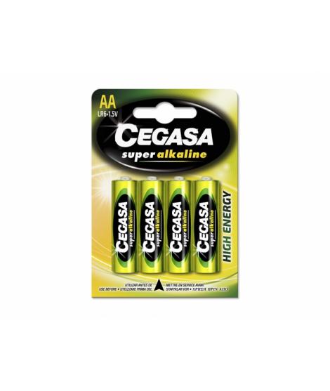 Cegasa Super Alkaline Blister de 4 Pilas LR6 de Alto Rendimiento - Fiabilidad - Tecnologia Avanzada - Color Varios