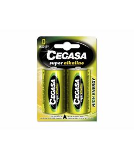 Cegasa Super Alcaline LR20 Blister 2 Unidades - Alta Tecnologia - Fiabilidad - Elevado Rendimiento - Color Varios