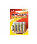 Jupiter Pack de 4 Pilas Alcalinas LR6 AA - Alta Tecnologia - Fiabilidad - Elevado Rendimiento - Maximas Prestaciones