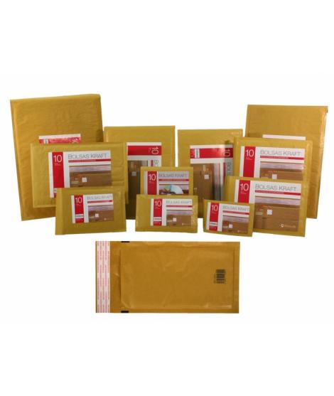 Bismark Pack de 10 Bolsas Acolchadas de Kraft Nº 270x360mm - Recubrimiento Interno de Laminas de Burbuja de Aire - Cierre Autoad