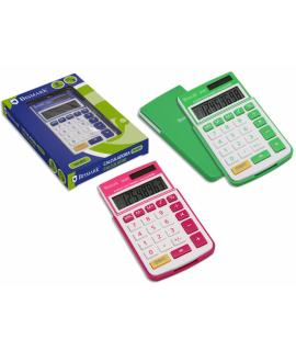 Bismark Calculadora Escolar de 8 Digitos - Tapa Dura - Funciones Basicas y Memoria - Alimentacion Solar y a Pilas - Colores Surt