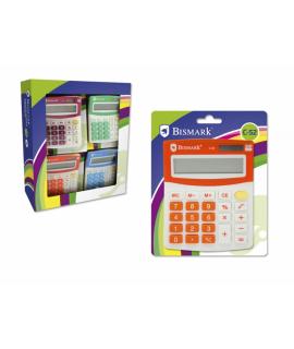 Bismark Calculadora C-52 Escolar de 8 Digitos - Funciones Basicas y Memoria - Alimentacion Solar y a Pilas - Colores Surtidos Al