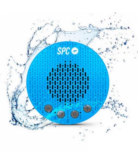 SPC Splash 2 Altavoz Bluetooth para Ducha 5W - Ventosa de Sujeccion - Microfono Incorporado - Autonomia hasta 4h - Color Azul