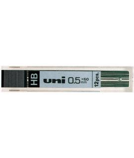 Uni-ball UL-1405 Minas - 0.5mm HB - Estuche de 12 Minas - Color Negro