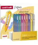 Uni-ball Signo Angelic Expositor de 48 Rollers de Tinta Gel - Punta de Bola 0.7mm - Tinta Resistente al Agua y Luz - Escribe en 