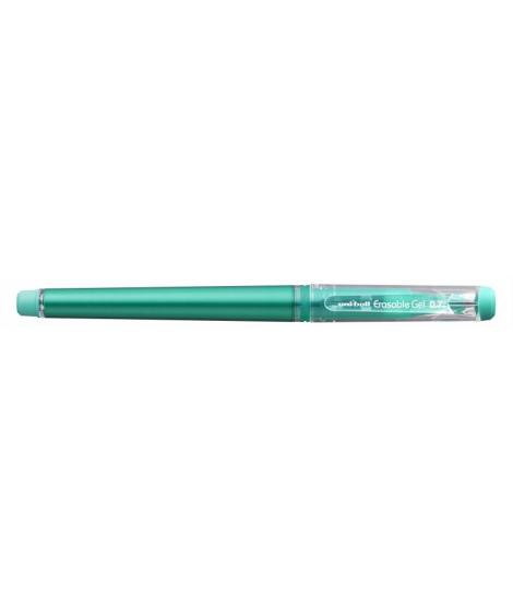 Uni-ball UF-222 Roller de Gel Borrable - Punta de Bola 0.7mm - Tinta Termosensible - Doble Goma de Borrado - Color Verde