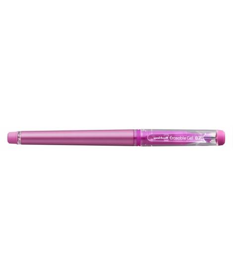 Uni-ball UF-222 Roller de Gel Borrable - Punta de Bola 0.7mm - Tinta Termosensible - Doble Goma Borradora - Color Rosa