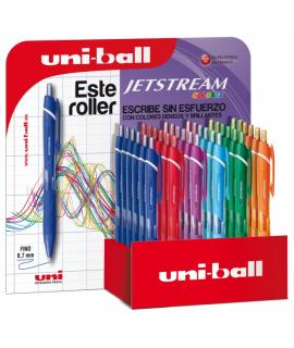 Uni-ball SXN-150C JetStream Sport Expositor de 36 Boligrafos Retractiles - Punta de Bola 0.7mm - Tinta Pigmentada Resistente al 