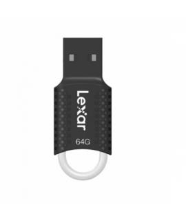 Lexar JumpDrive V40 Memoria USB 64GB - Almacenamiento Portatil - Interfaz USB 2.0 - Diseño Compacto y Duradero - Color Negro