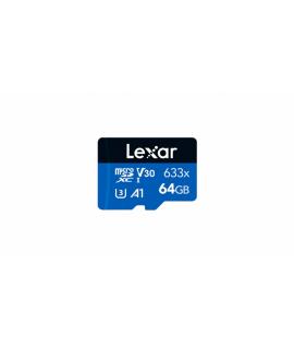 Lexar 633x High-Performance Tarjeta de Memoria microSDXC 64GB UHS-I - Velocidad de Lectura hasta 100MB/s - Clase U3 y V30 - Incl