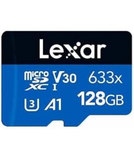 Lexar 633x UHS-I Tarjeta de Memoria microSDXC 128GB con Adaptador SD - Velocidades de Lectura hasta 100MB/s - Escritura hasta 45