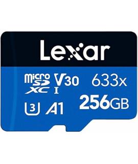 Lexar 633x High-Performance Tarjeta de Memoria microSDXC UHS-I 256GB - Velocidades de Lectura hasta 100MB/s - Incluye Adaptador 