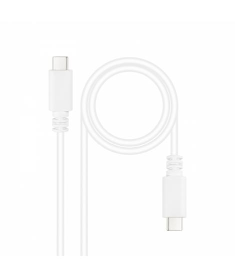 Nanocable Cable USB 2.0 3A - Tipo USB-C/M-USB-C/M - 1m - Color Blanco