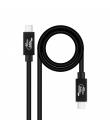 Nanocable Cable USB 4 Gen 3x2 40Gbps 5A/240W - USB-C/M-USB-C/M - 1m - Color Negro