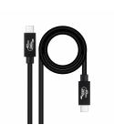 Nanocable Cable USB 4 Gen 3x2 40Gbps 5A/240W - USB-C/M-USB-C/M - 1m - Color Negro