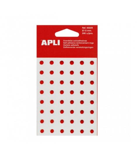 Apli Caja de 240 Dispensadora de Arandelas de Refuerzo Ø13mm - Ideal para Escuela, Oficina y Hogar - Alta Resistencia a Tirones 