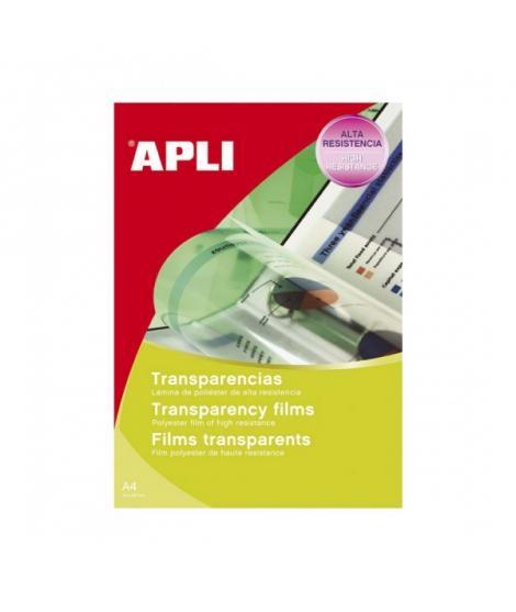 Apli Transparencias de Poliester A4 para Fotocopiadoras - Alta Calidad de Reproduccion - Gran Claridad - Secado Rapido - Alta Re